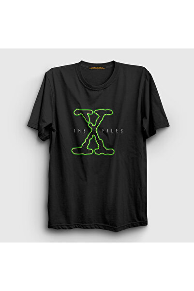 Presmono Unisex Black Old Logo Series the X Files T-Shirt 568240Tt