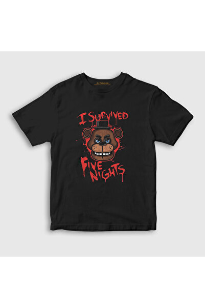 Presmono Preživeli Fnaf Five Nights At Freddy's Unisex Kids T-shirt - Crna 47...