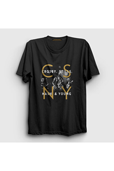 Presmono Crosby Stills Nash i Young unisex crna T-shirt - 463888tt