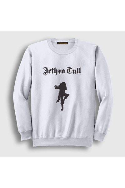 Presmono Unisex White Logo Jethro Tull Sweatshirt 592993Tt