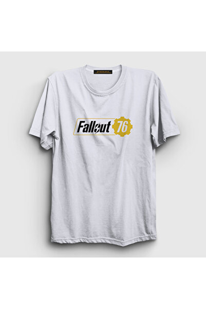 Presmono Унисекс бела T-shirt за игре са логом Fallout 76 420890tt