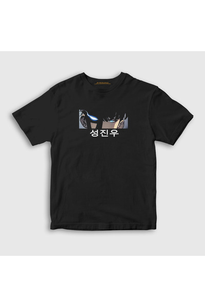 Presmono Crni Jinwoo Solo Leveling Unisex Dječje T-shirt - 434598tt