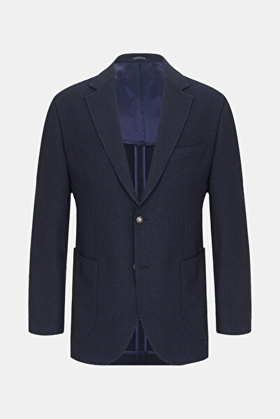 W Collection LACİVERT DÜĞMELİ YÜN CEKET