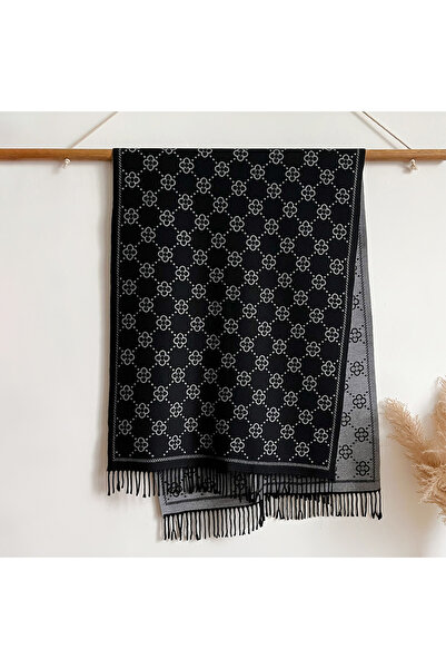 Choice6 black Brands Jacquard Design Winter Two-Sided Scarf Cashmere Soft War...