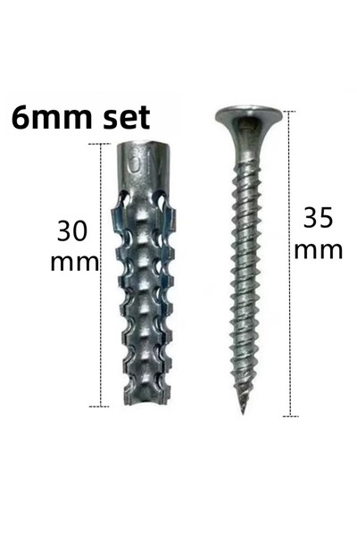 Choice1 6mm-100 Sets 50/100Sets Metal Expansion Tube Self Tapping Screws Sets...