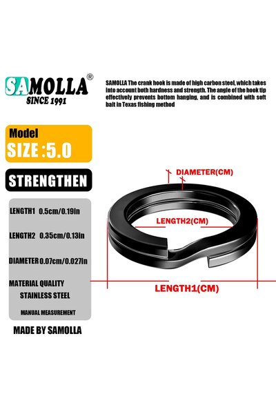Choice black 5mm 100pcs 100pcs Fishing Split Rings Stainless Steel 3.5-12MM H...