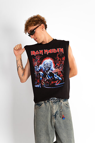 Sekizbiraltı Iron Maiden A Real Live One Sırt Baskılı Siyah Sıfır Kol Tshirt