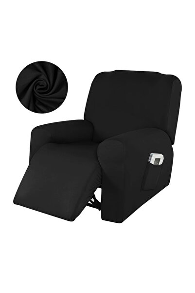 Choice 1 Seater Black Waterproof Recliner Sofa Cover Non-slip Milk Silk Sofa ...