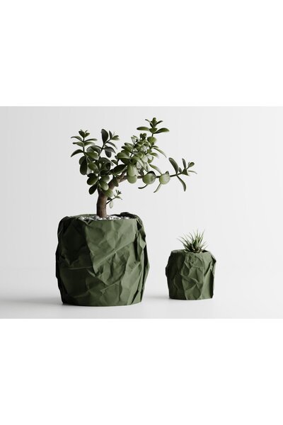 Sani Ghiveci decorativ Sani, Miami, mic 114 x 114 x 107 mm, Verde închis mat