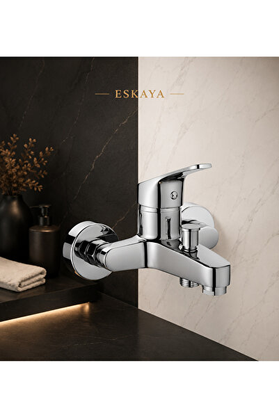 ESHOME Elite Banyo Bataryası Musluğu Pirinç Gövde Sıcak Soğuk Çift Girişli Kr...