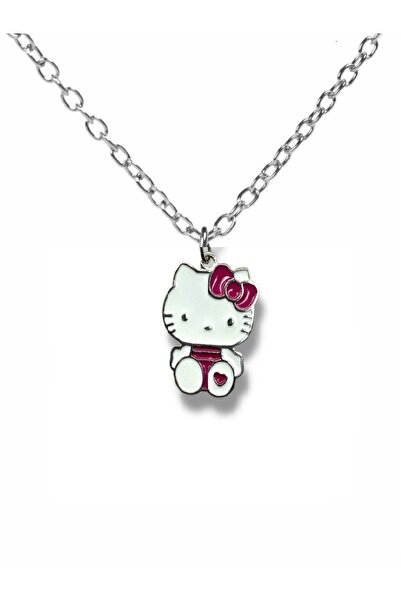 Herşey Nota Hello Kitty Standing Heart Figured Necklace – Cute Character Jewe...