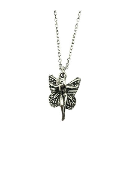 Herşey Nota Unisex Necklace with Butterfly Winged Fairy Girl Figure – Fantast...