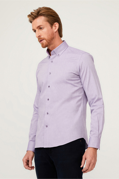 Kiğılı Long Sleeve Slim Fit Slim Fit Cotton Shirt