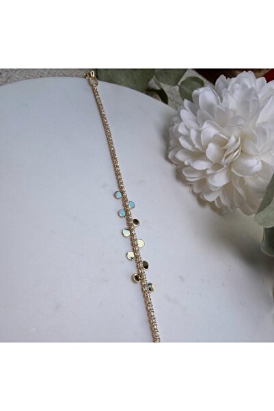 nesdesign Gold Tamtur Bracelet with Round Plate (17 cm)