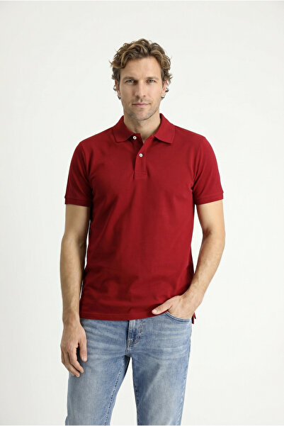 Kiğılı Polo Neck Slim Fit Embroidered 100% Cotton T-Shirt