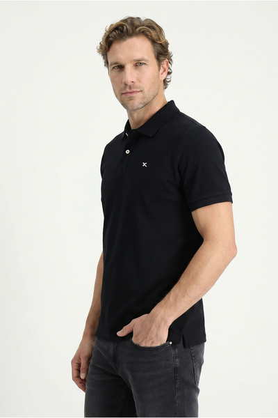 Kiğılı Βαμβακερό μπλουζάκι Polo Neck Slim Fit Slim Fit Κεντημένο
