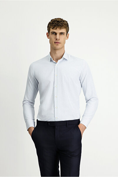 Kiğılı Long Sleeve Slim Fit Slim Fit Striped Cotton Easy-Iron Button Collar S...