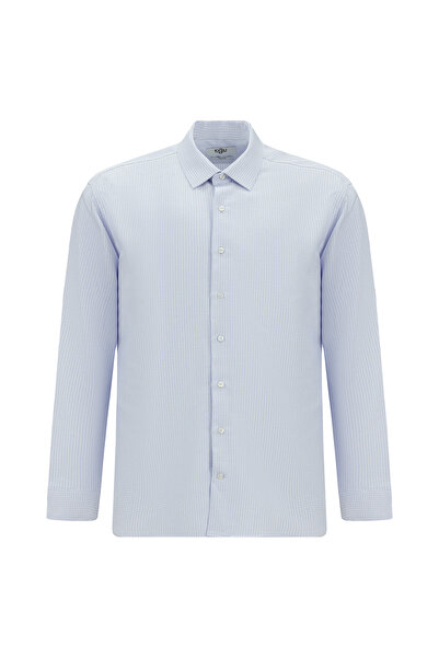 Kiğılı Long Sleeve Slim Fit Cotton Classic Patterned Shirt