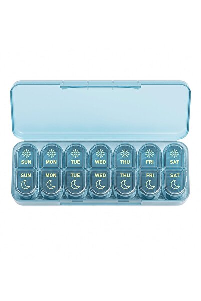 Choice Green 7-Day AM/PM Pill Organizer,Weekly Pill Box with 14 Compartments,...