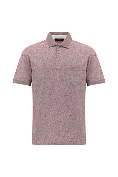 Abdullah Kiğılı Regular Fit Striped Mercerized Cotton Linen Polo Collar T-Shirt