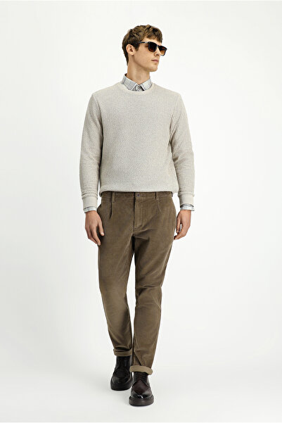 Kiğılı Relaxed Fit Comfortable Cut Lycra Pleated Velvet Trousers