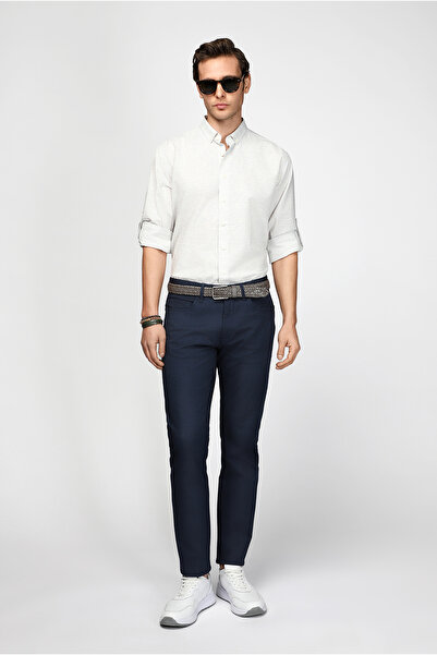 Kiğılı Regular Fit Standard Cut Lycra Patterned Canvas / Chino Trousers