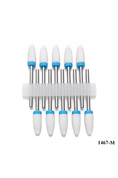 choice2 NA-1467-M 10pcs Ceramic Nail Drill Bits Set Milling Cutter for Electr...