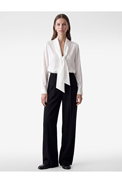 Koton Cotton Tie-Fasten Scarf Collar Long Sleeve Poplin Shirt