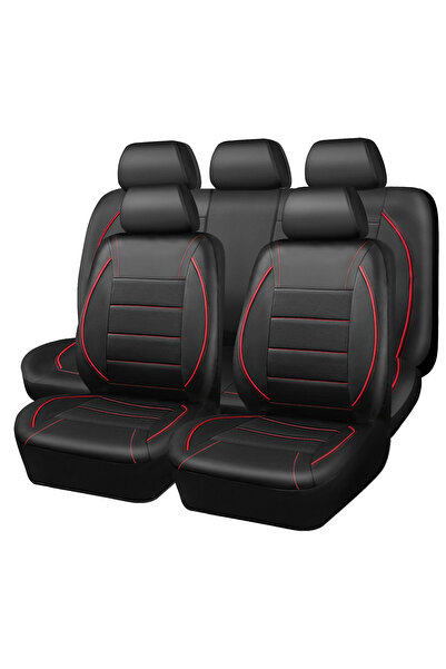 Choice SN-2126-9PCS-RD Universal Leather Car Seat Covers Simple Style Breatha...