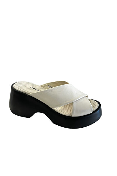Castle Black 42618 Women's Genuine Leather Summer Sandals Beige