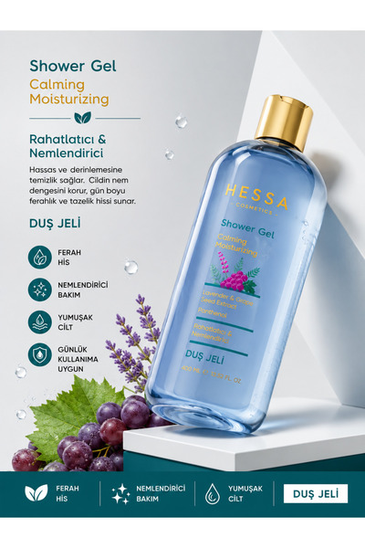 HESSA COSMETİCS Rahatlatıcı ve Nemlendirici Etkili Duş Jeli 400 ml
