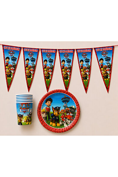 partideyince Paw Petrol Paw Patrol Plate Cup Pennant Concept Birthday Party S...