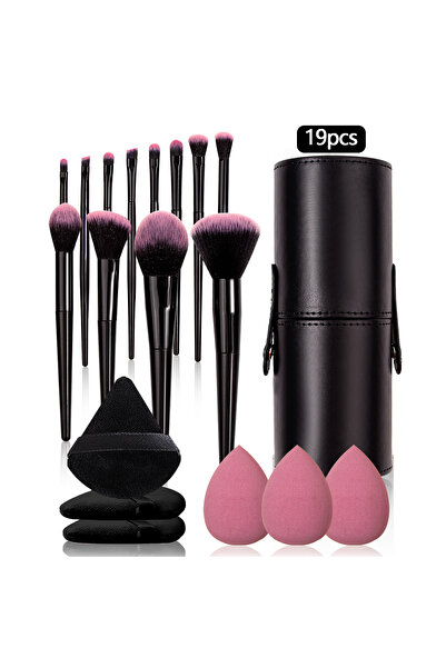 Choice3 19pcs 19PCS Set of 12 Makeup Brush Sets +3Pcs Triangular Powder Puff ...