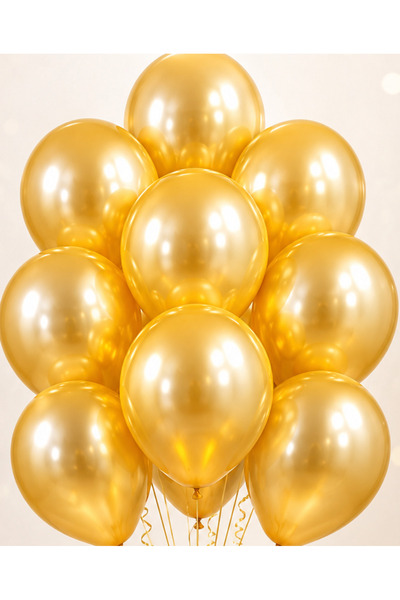 BALON DİYARI 10 Metallic Orange Balloons – Shiny and Stylish Decoration Ballo...