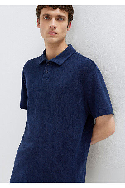 Mavi Navy Blue Towel Polo T-Shirt Loose Fit / Comfortable Cut 0613324-70497