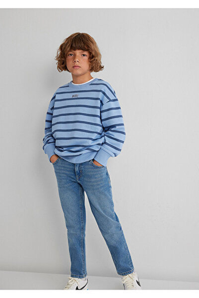 Mavi Logo Çizgili Sweatshirt 6S10144-90780
