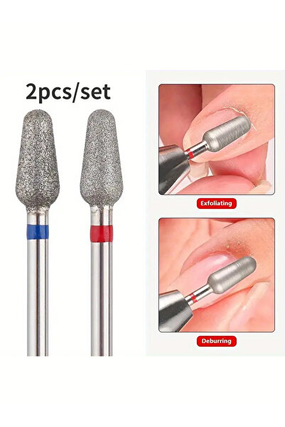 Choice1 2pcs-A 2Pcs Diamond Nail Drill Bits Carbide Conical Micro Cuticle Rem...