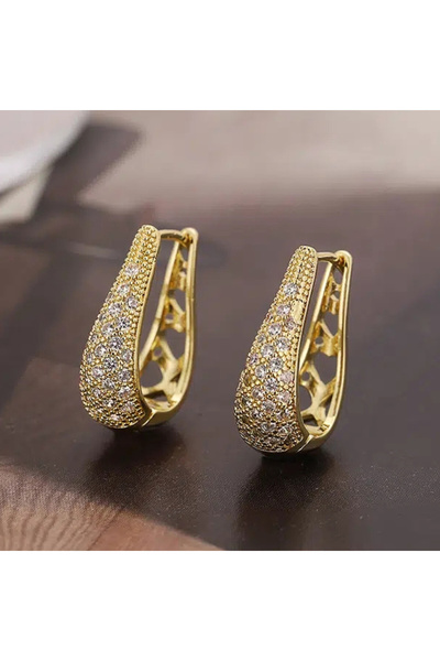 Choice E3853 Huitan Gold Color/Silver Color Hoop Earrings Female Luxury Brigh...