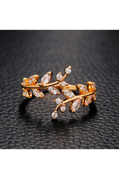 Choice resizable F1640 Huitan Fancy Leaf Design Adjustable Opening Rings for ...
