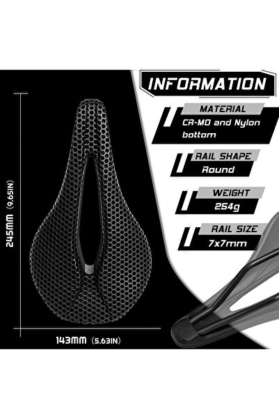 BUCKLOS NYLON 3D-2 Bicycle Saddle 143MM 155mm 3d Printed Saddle Carbon Fiber ...
