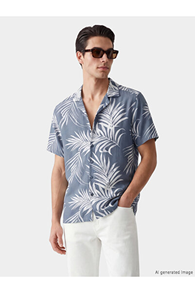 LC Waikiki Cămașă bărbătească din viscoză, cu model, croială regulară