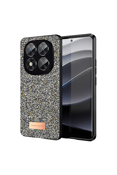 magicool Onegif Xiaomi Redmi Note 14 Pro 5g Bright Simli Kapak - Gümüş
