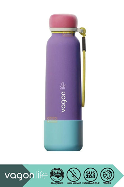 Vagonlife 750ml Yeni Koleksiyon Düz Desenli Pipetli/Pipetsiz Kullanım İpli El...