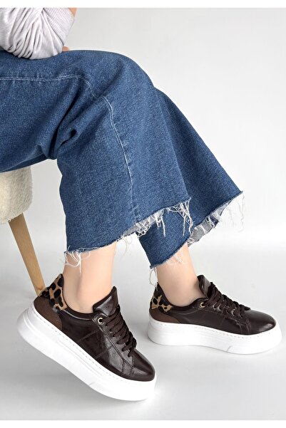 Generic Brand Jetan Brown Patent Leather Lace-Up Sports Shoes