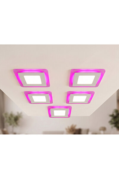 CNL 5 li Paket Kare Sıva Altı Led Spot Aydınlatma 6 WATT Çift Renk 3 Kademe P...