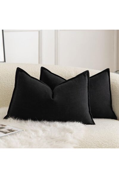 Dotail Σετ 2 διακοσμητικών μαξιλαροθηκών MANDIOO, στυλ σενίλ, 40x80 εκ., ύφασ...