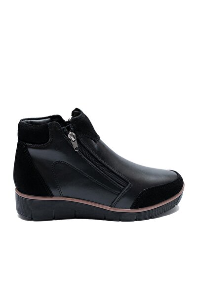 UrbanShoes Botine damă din piele naturală - 3304 Negru Box Velur