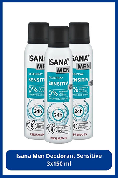 ISANA MEN Deodorant Sensitive 3x150 ml