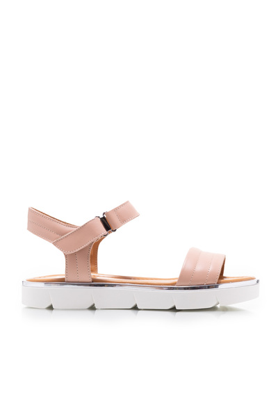 UrbanShoes Sandale cu talpa joasa dama din piele naturala, Leofex- 380-1 Nude...