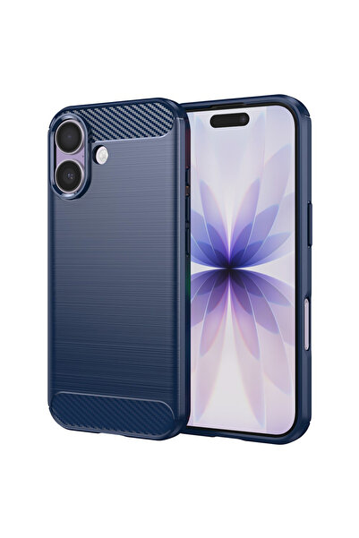 Techsuit Husa pentru iPhone 17, Carbon Silicone, protectie antisoc, albastru